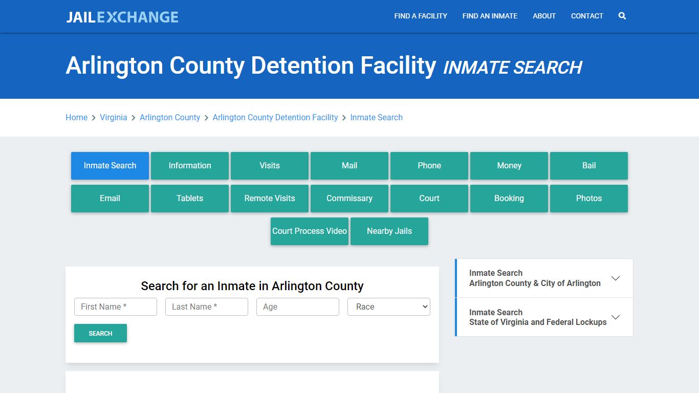 Arlington County Detention Facility Inmate Search - Jail Exchange