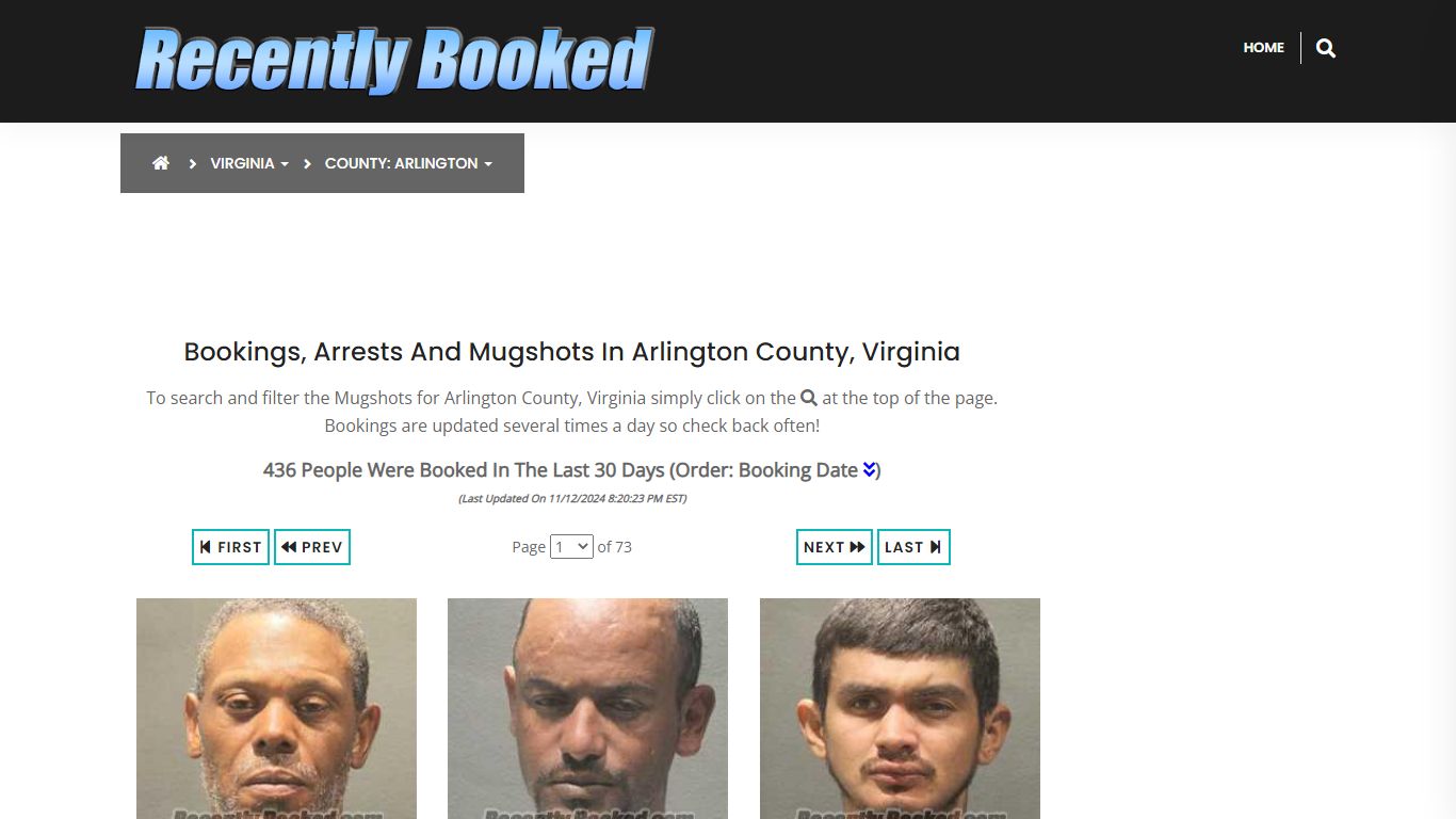 Bookings, Arrests and Mugshots in Arlington County, Virginia